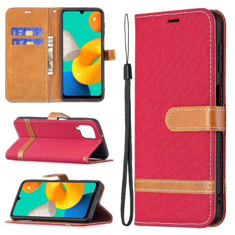 Kožené Pouzdro Na Samsung Galaxy M32 Látkový Potah