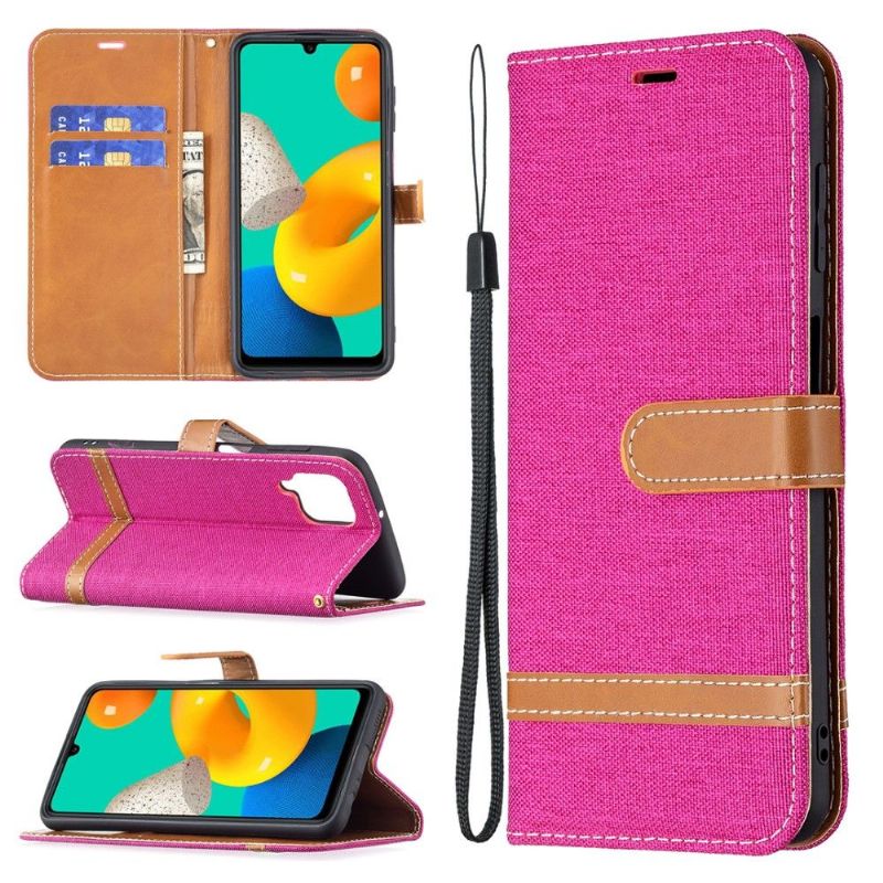 Kožené Pouzdro Na Samsung Galaxy M32 Látkový Potah