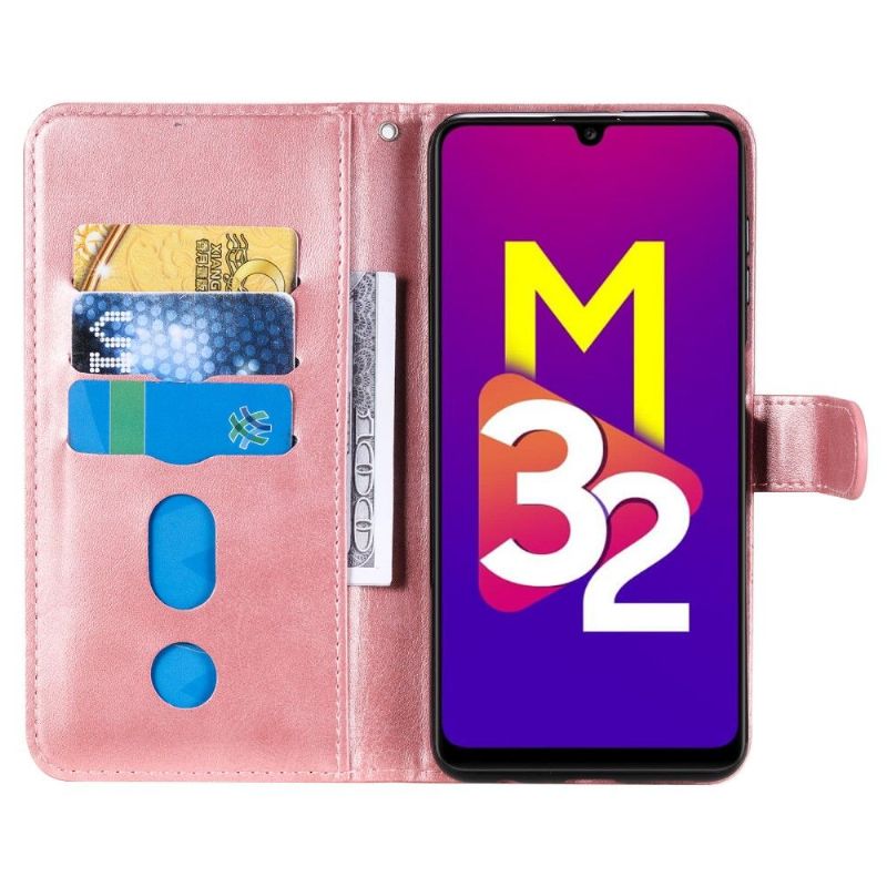 Kožené Pouzdro Na Samsung Galaxy M32 Peněženkové Pouzdro Peněženka Elena