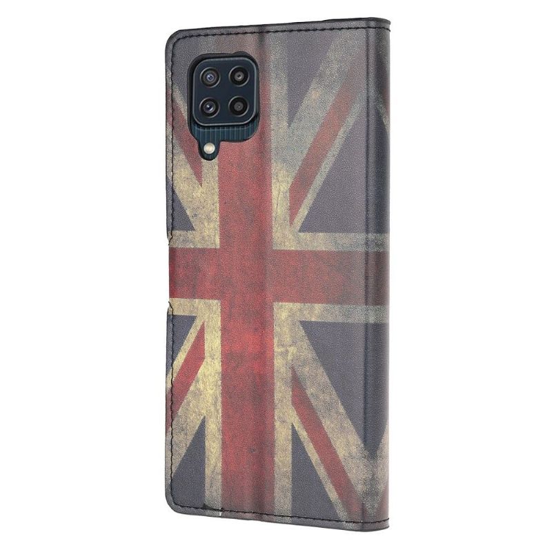 Kožené Pouzdro Na Samsung Galaxy M32 Vintage Anglická Vlajka