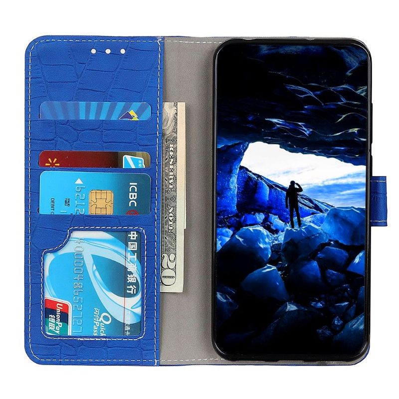 Kožené Pouzdro Na Samsung Galaxy M32 Vzhled Croc Z Umělé Kůže