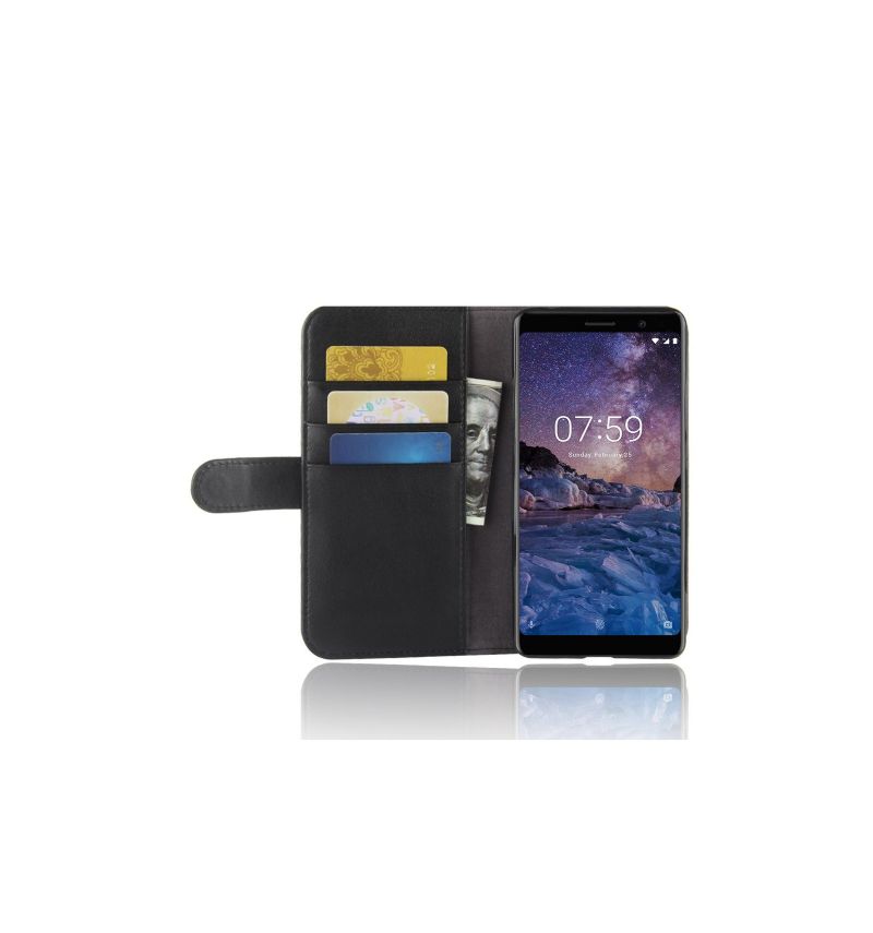 Pouzdra Na Nokia 7 Plus Prémiový Kožený Držitel Karty