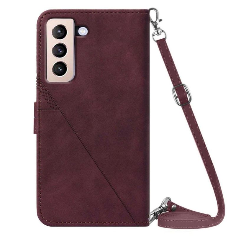 Flipové Pouzdro Na Samsung Galaxy S21 Plus 5G Geometrický Design S Popruhem