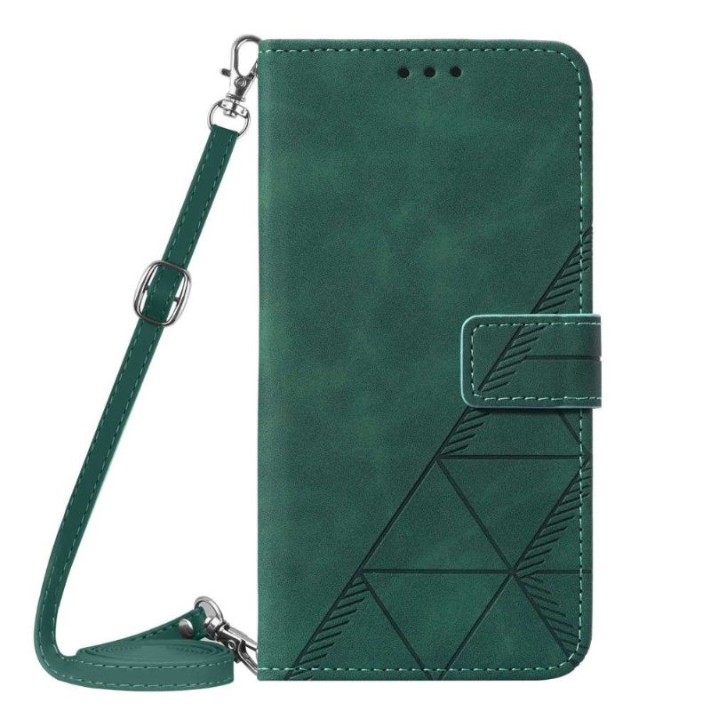 Flipové Pouzdro Na Samsung Galaxy S21 Plus 5G Geometrický Design S Popruhem