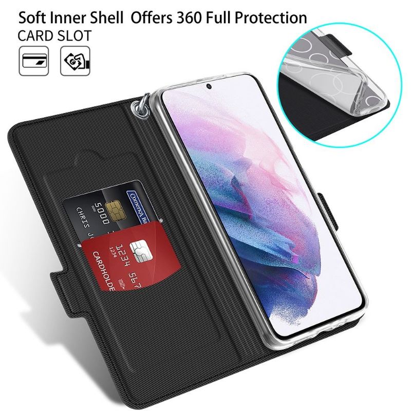 Flipové Pouzdro Na Samsung Galaxy S21 Plus 5G Kůže Ve Stylu Victoria