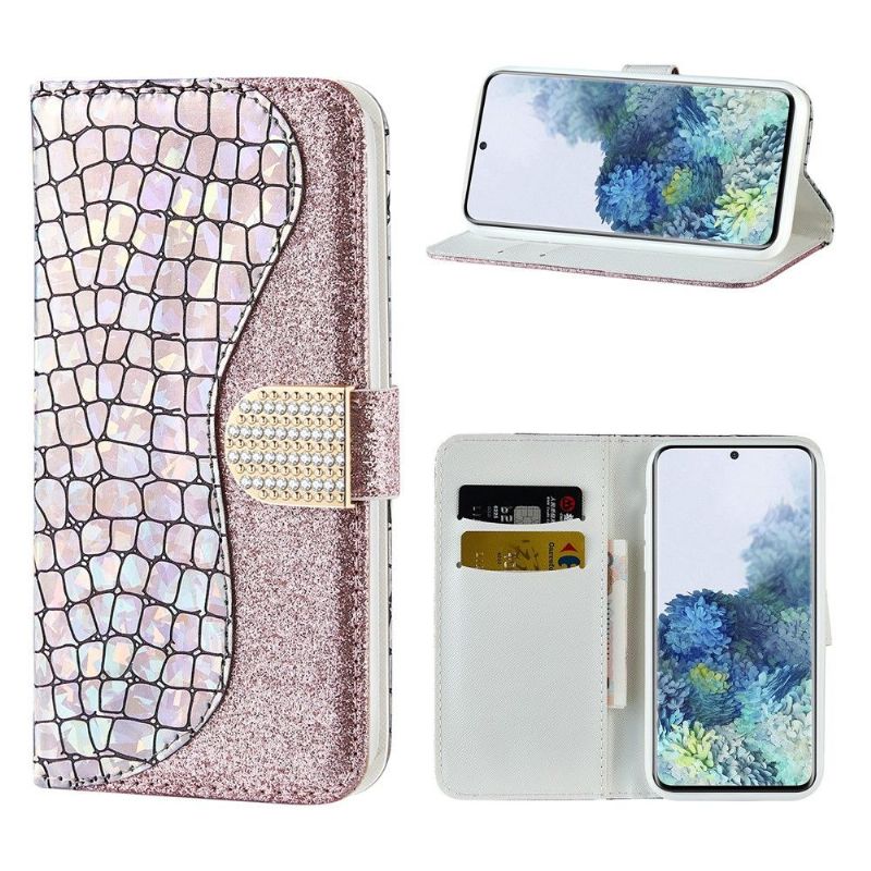 Flipové Pouzdro Na Samsung Galaxy S21 Plus 5G Luxusní Croc Efekt
