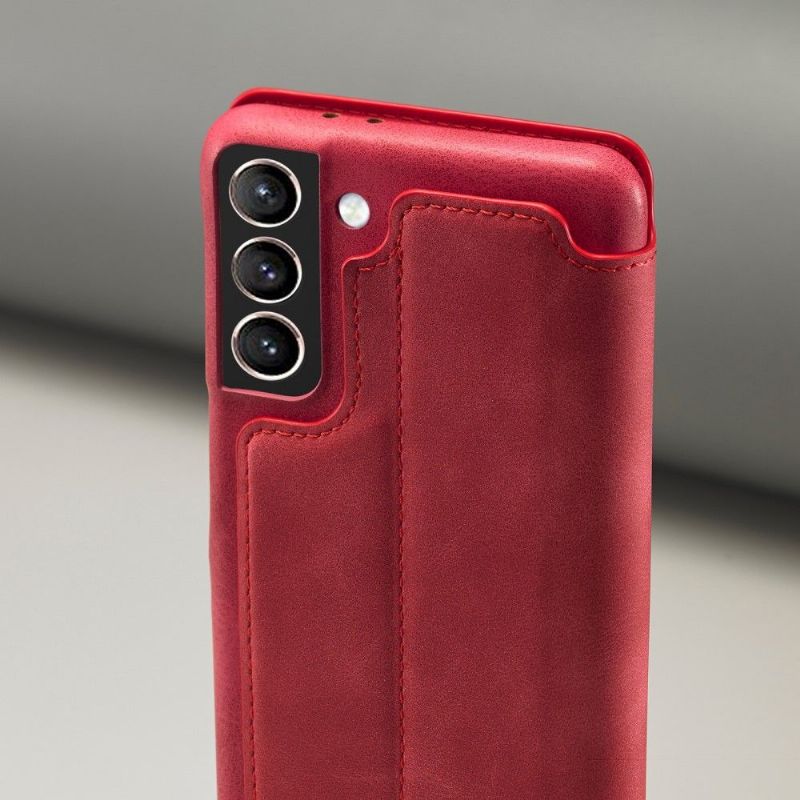 Flipové Pouzdro Na Samsung Galaxy S21 Plus 5G Pevný Oblek Z Umělé Kůže