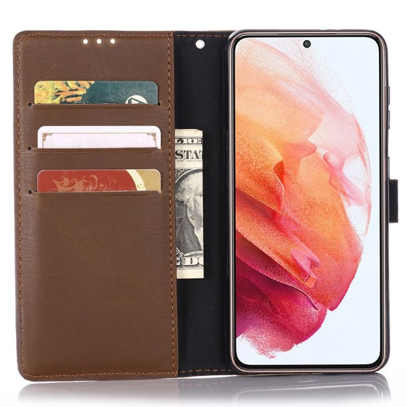 Kožené Pouzdro Folio Na Samsung Galaxy S21 Plus 5G Retro Kožený Efekt