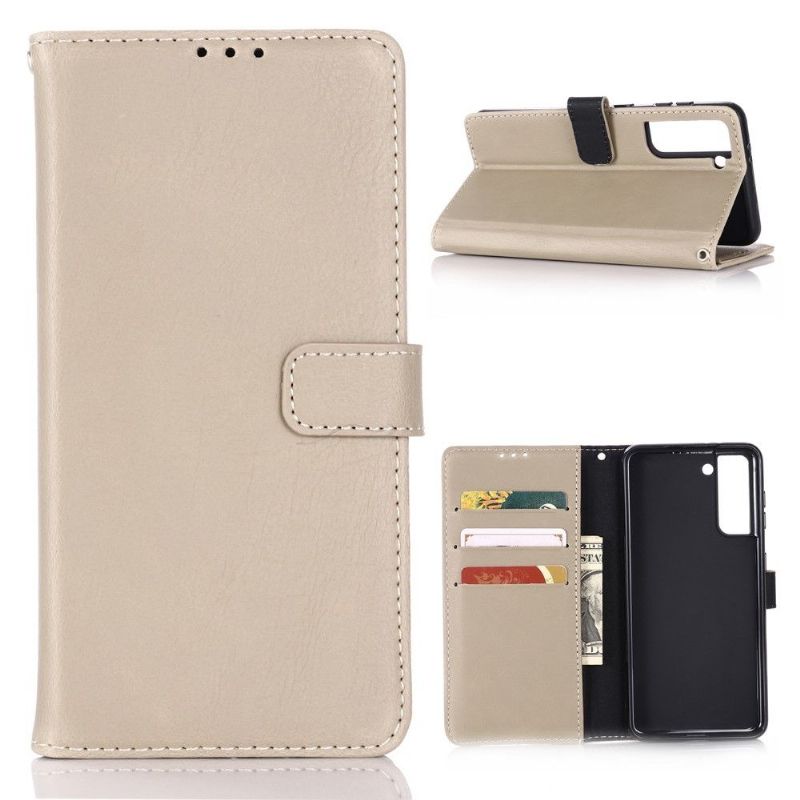 Kožené Pouzdro Folio Na Samsung Galaxy S21 Plus 5G Retro Kožený Efekt