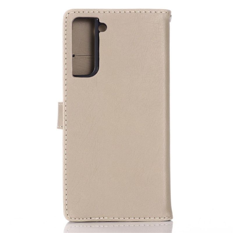 Kožené Pouzdro Folio Na Samsung Galaxy S21 Plus 5G Retro Kožený Efekt