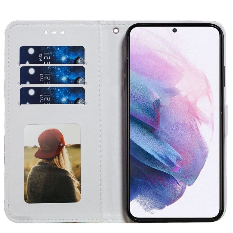 Kožené Pouzdro Na Samsung Galaxy S21 Plus 5G Leopardí Vzor