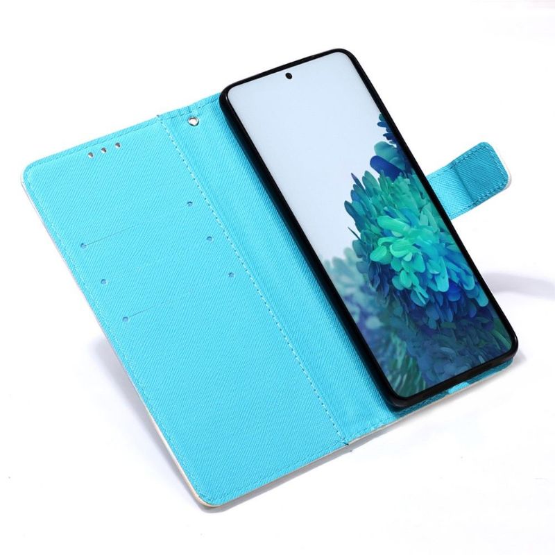 Kožené Pouzdro Na Samsung Galaxy S21 Plus 5G Vzor Calavera