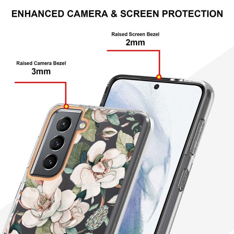 Kryt Na Samsung Galaxy S21 Plus 5G Bílá Květinová Gardénie