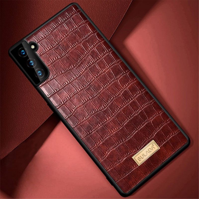 Kryt Na Samsung Galaxy S21 Plus 5G Kožený Efekt Sulada Croc