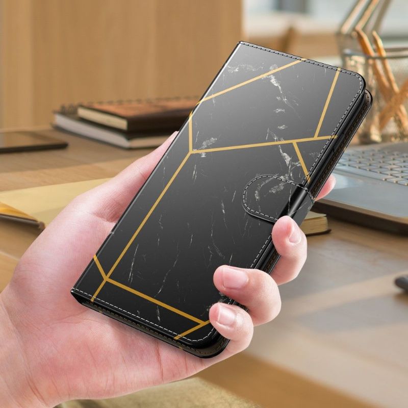 Pouzdra Na Samsung Galaxy S21 Plus 5G Geometrický Mramor - Černá