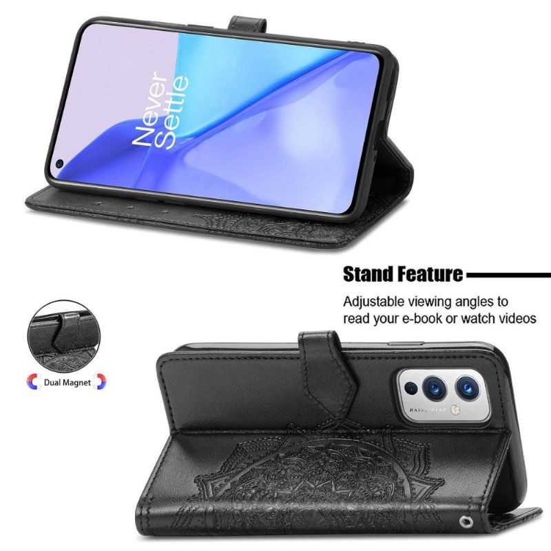 Flipové Pouzdro Na OnePlus 9 Mandala Reliéf Z Umělé Kůže Retro