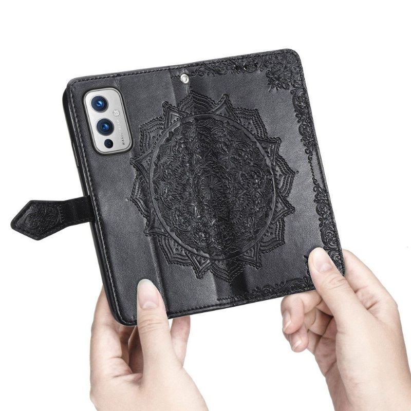 Flipové Pouzdro Na OnePlus 9 Mandala Reliéf Z Umělé Kůže Retro