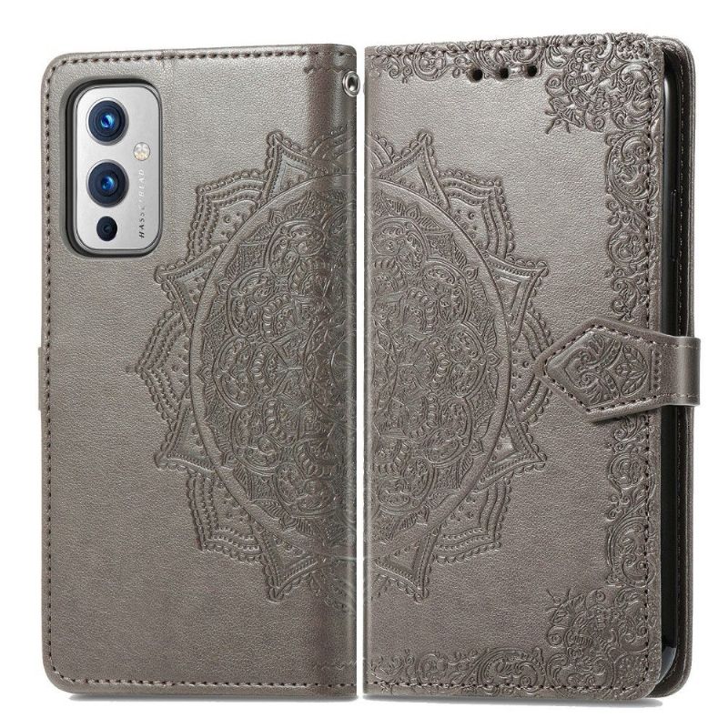 Flipové Pouzdro Na OnePlus 9 Mandala Reliéf Z Umělé Kůže Retro