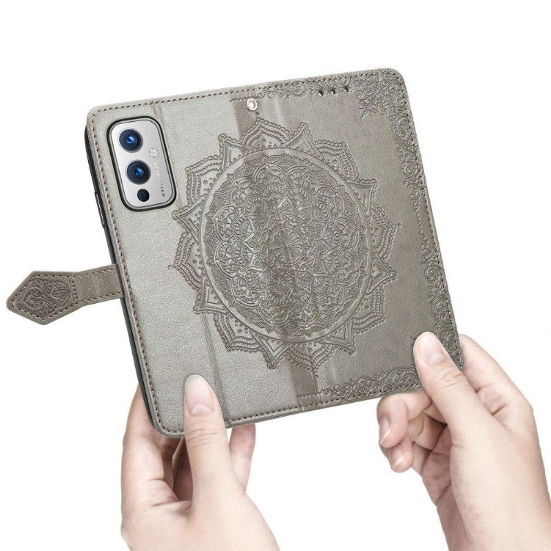Flipové Pouzdro Na OnePlus 9 Mandala Reliéf Z Umělé Kůže Retro