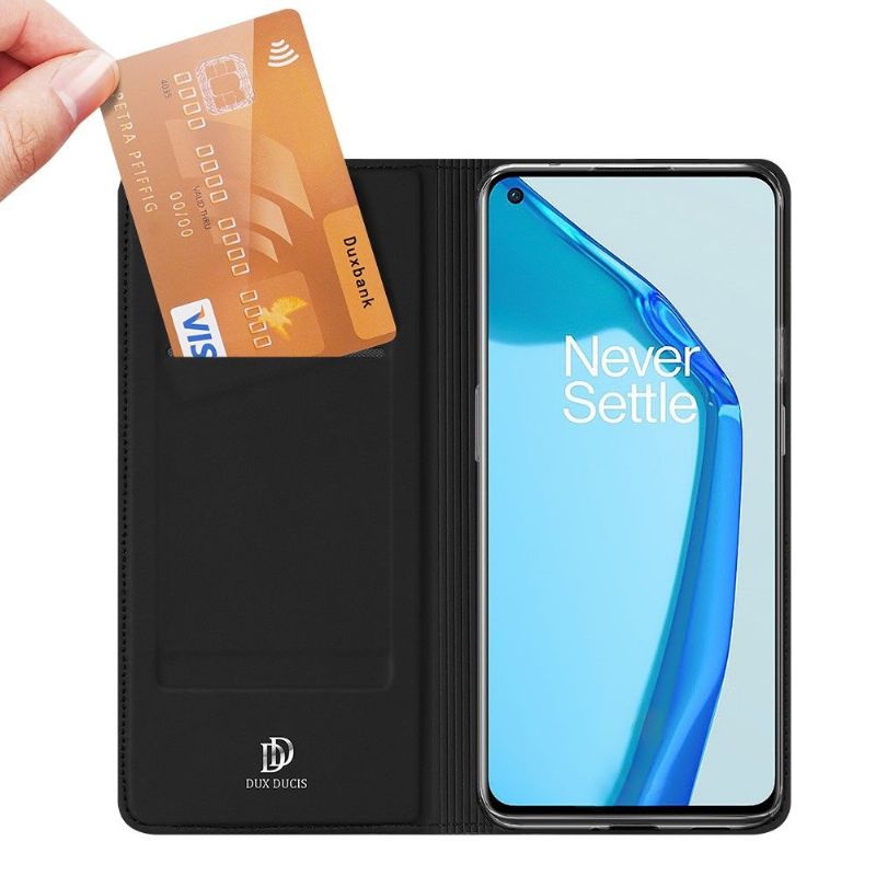 Flipové Pouzdro Na OnePlus 9 Obchodní Saténový Efekt