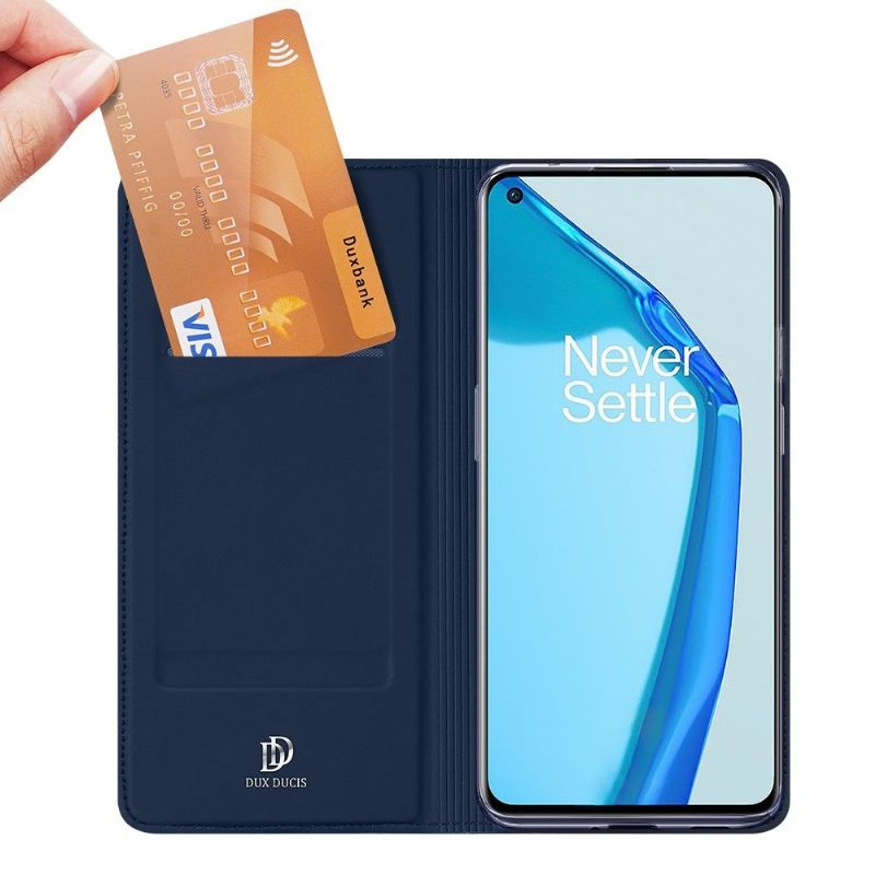 Flipové Pouzdro Na OnePlus 9 Obchodní Saténový Efekt