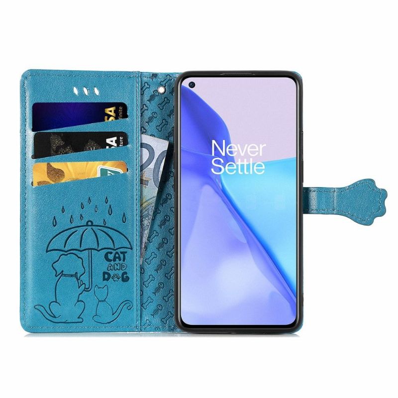 Kožené Pouzdro Na OnePlus 9 Reliéfní Zvířata