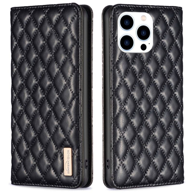 Kožené Pouzdro iPhone 16 Pro Prošívaná Binfen Barva
