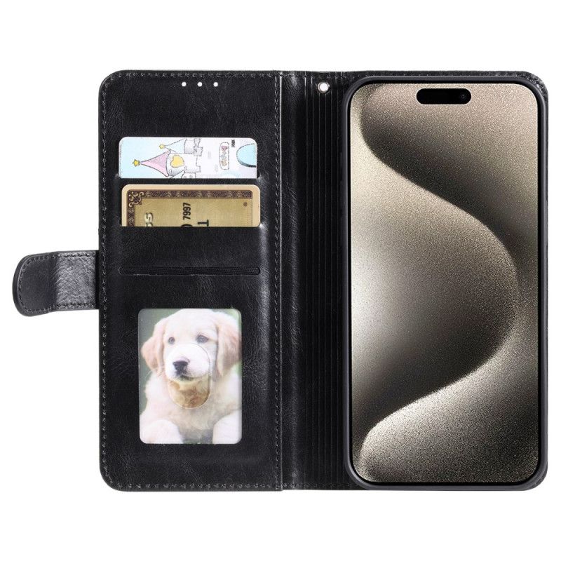 Kožený Kryt iPhone 16 Pro 6 Držitelů Karet