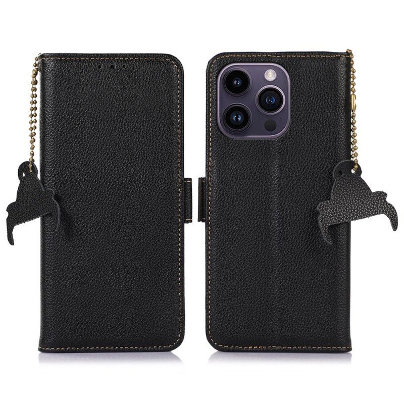 Kožený Kryt iPhone 16 Pro Kůže S Texturou Litchi