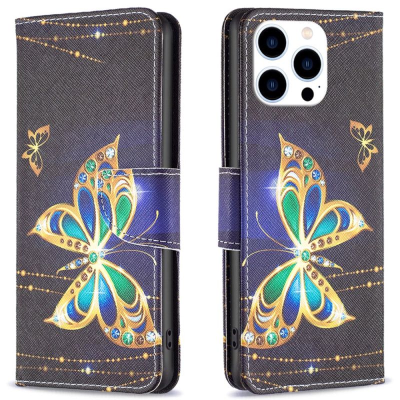 Kožený Kryt iPhone 16 Pro Motýlí Šperky