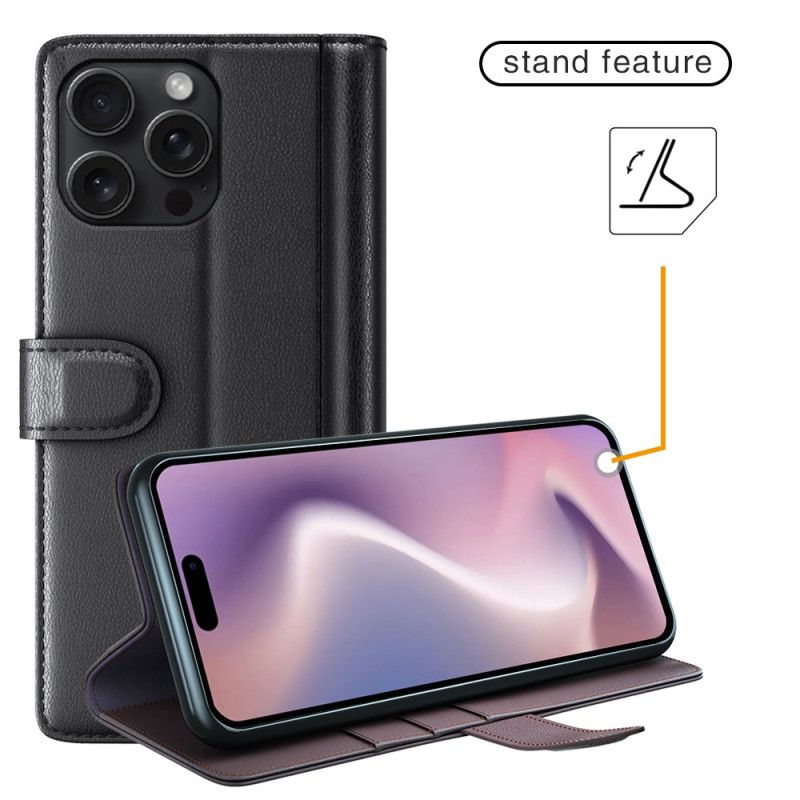 Kožený Kryt iPhone 16 Pro Pravá Kůže