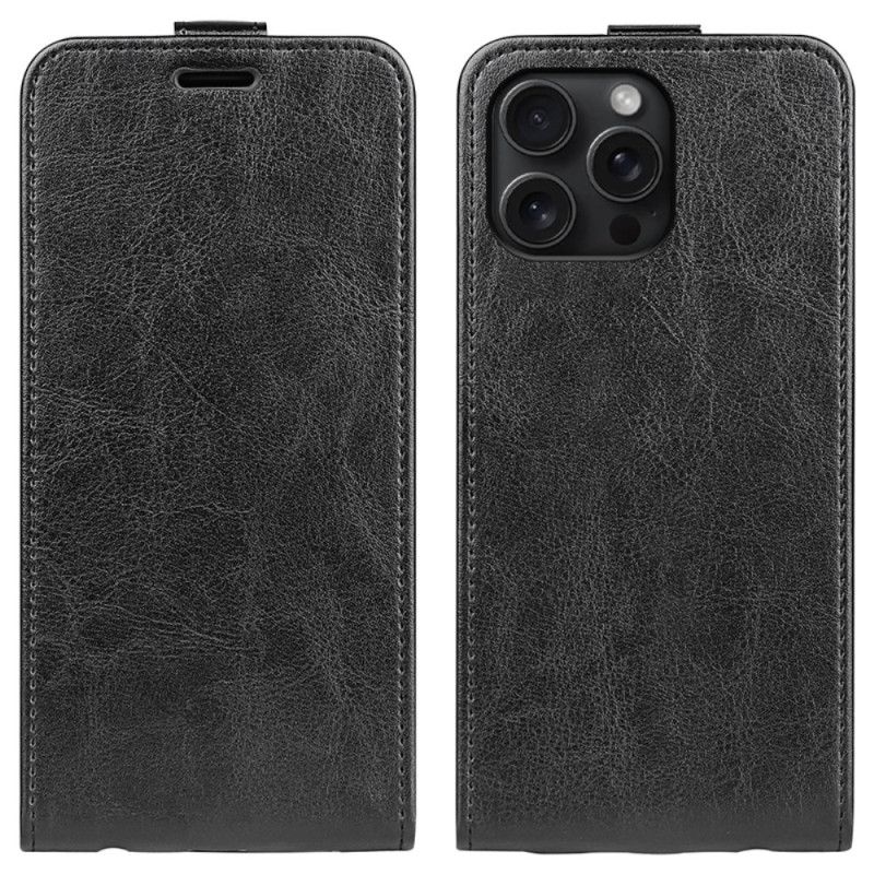 Kožený Kryt iPhone 16 Pro Vertikální Klapka