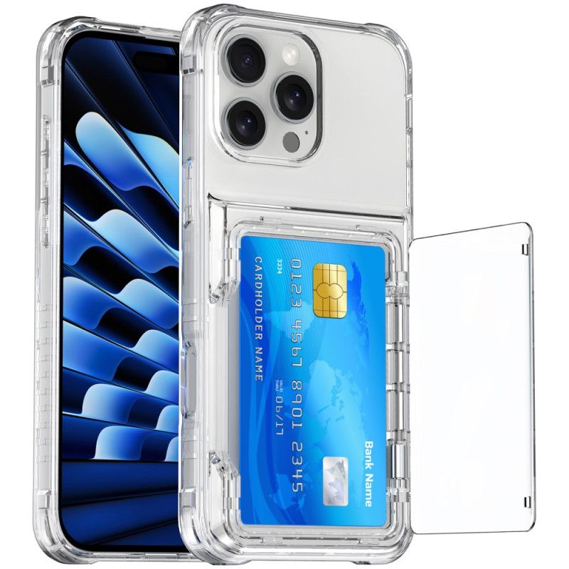 Kryt iPhone 16 Pro Transparentní Podpora A Držák Karty