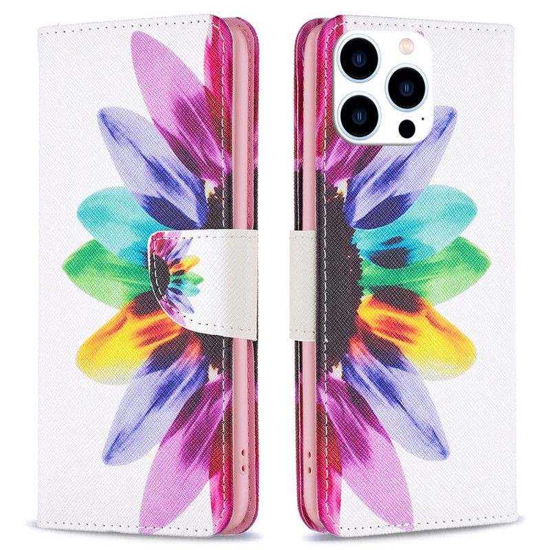 Peněženková Pouzdra iPhone 16 Pro Kryty Na Mobil Květina Akvarelu