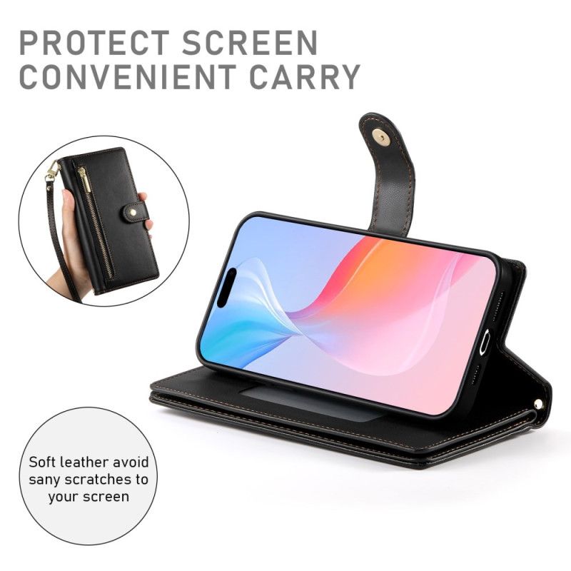 Peněženková Pouzdra iPhone 16 Pro Kryty Na Mobil Ramenní Popruh A Popruh