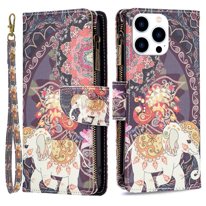 Peněženková Pouzdra iPhone 16 Pro Peněženka Tribal Elephant