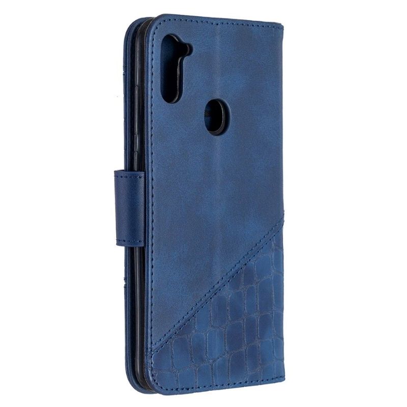 Flipové Pouzdro Na Samsung Galaxy M11 Kožený Efekt Croc Look