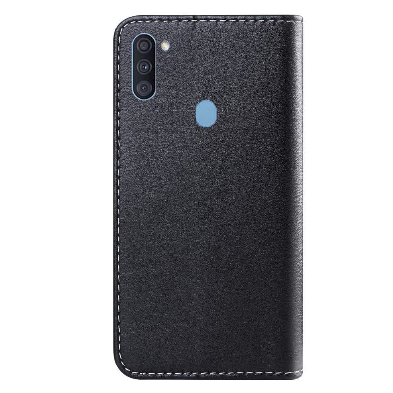 Kožené Pouzdro Na Samsung Galaxy M11 Tříbarevné Prošívání Z Umělé Kůže
