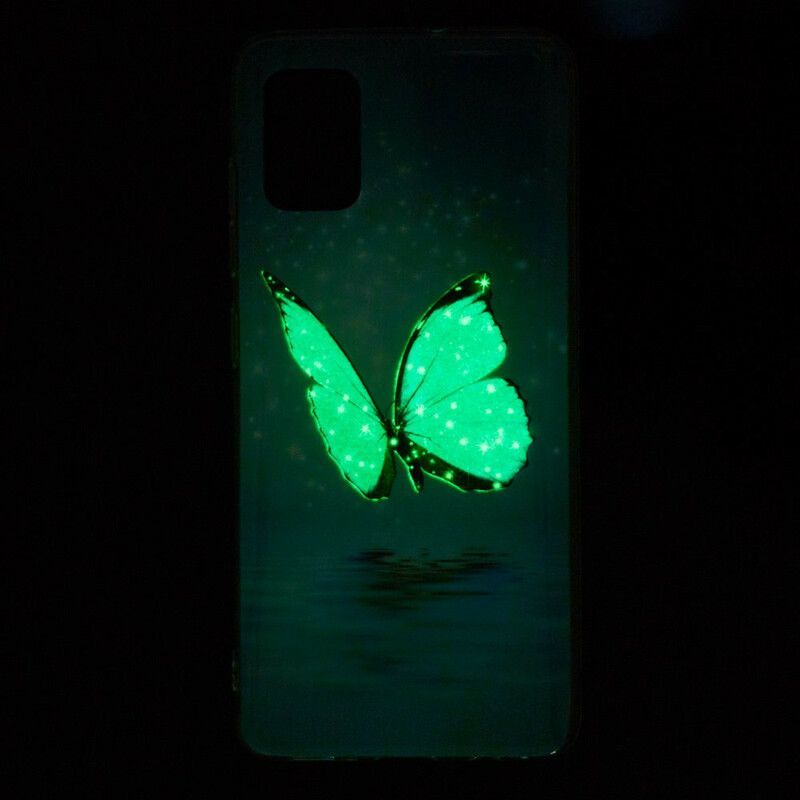 Kryt Na Poco M5s Fluorescenční Modrý Motýl