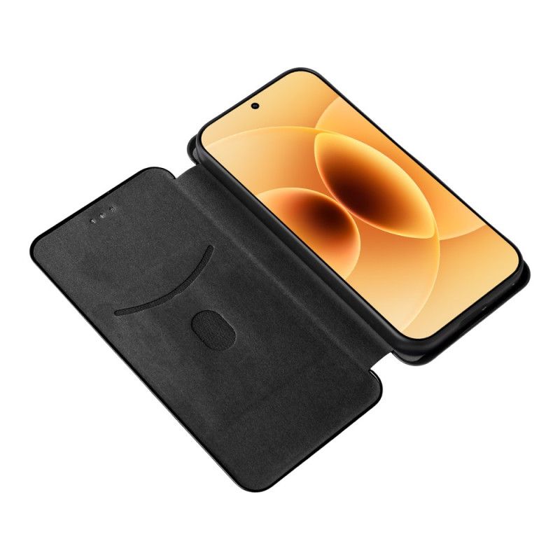 Kožené Pouzdro Folio Xiaomi 17 Textura S Uhlíkovými Vlákny