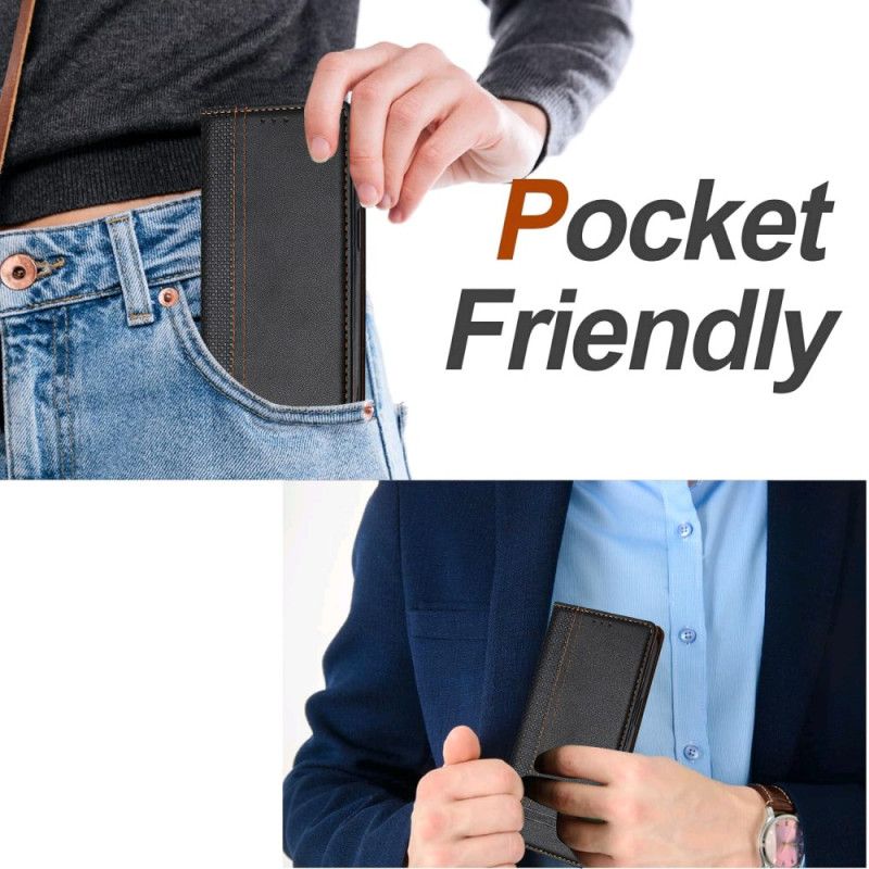 Kožené Pouzdro Xiaomi 17 Kryty Na Mobil Mřížkový Vzor