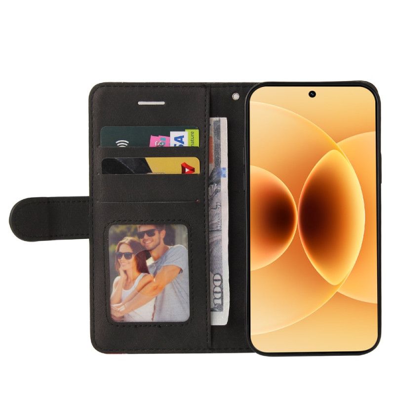 Kožený Kryt Na Xiaomi 17 Dvoubarevná Vlnovka