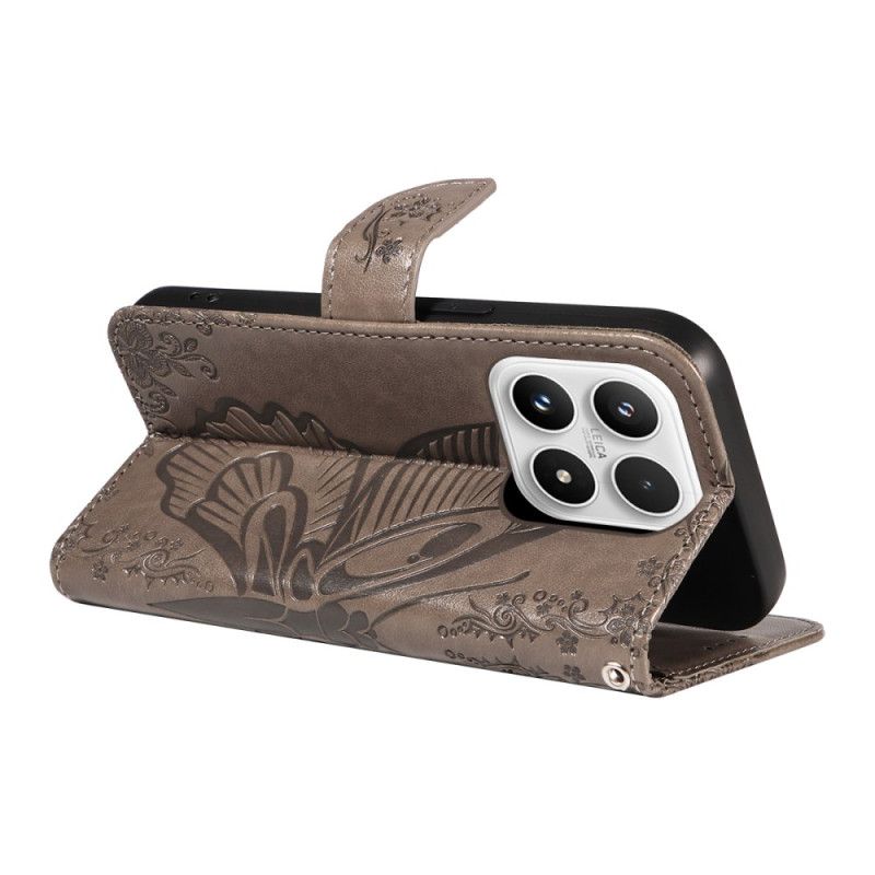 Kožený Kryt Na Xiaomi 17 Motýlí Vzor