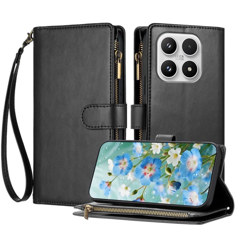 Kožený Kryt Xiaomi 17 Peněženka S Popruhem