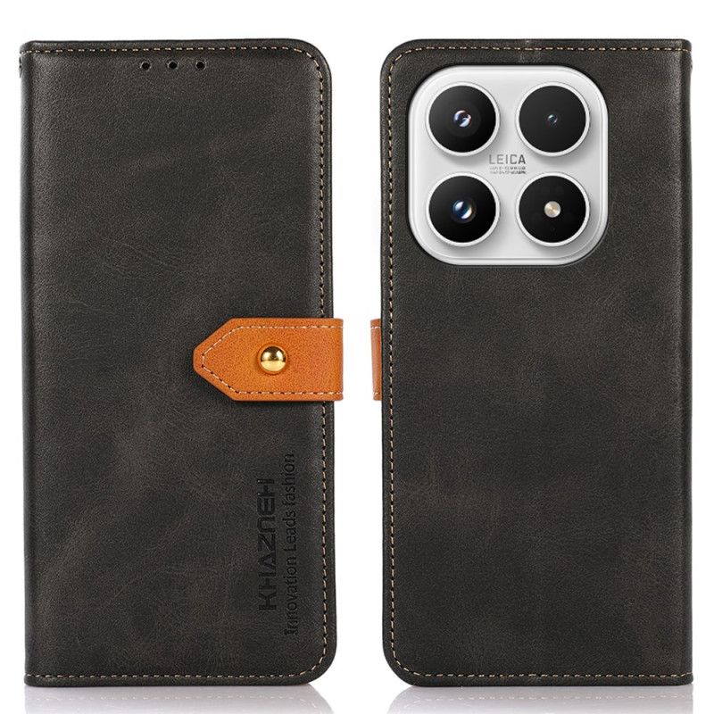 Kožený Kryt Xiaomi 17 Zlatá Spona Khazneh