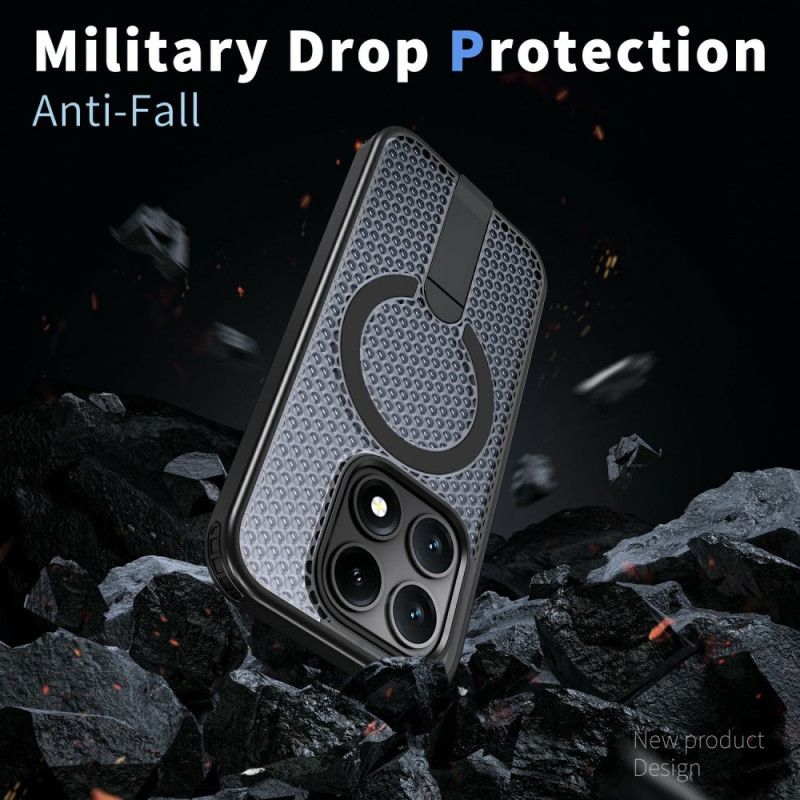 Kryt Xiaomi 17 Kryty Na Mobil Magnetická Mřížková Textura Se Stojánkem