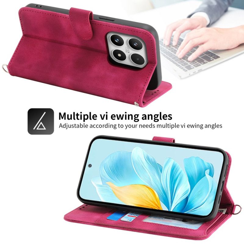 Peněženková Pouzdra Xiaomi 17 Kryty Na Mobil Krajkový Semišový Efekt