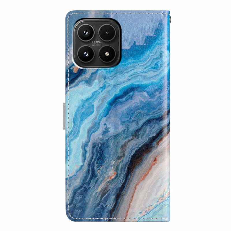 Peněženková Pouzdra Xiaomi 17 Kryty Na Mobil Mramorová Modř