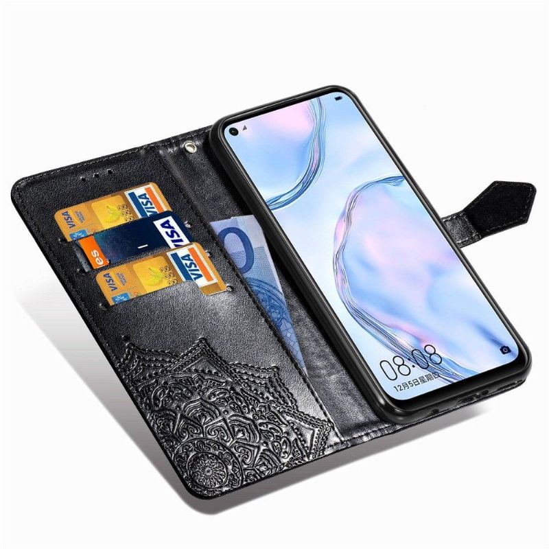 Flipové Pouzdro Na Huawei P40 Lite Držák Karty Mandala Sun