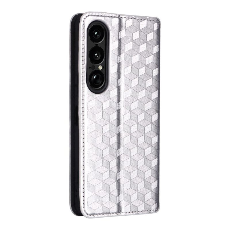Kožené Pouzdro Folio Sony Xperia 1 Vii 3d Diamanty